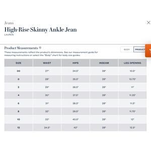 Lauren Ralph Lauren High Rise Skinny Jeans sz 6 good condition